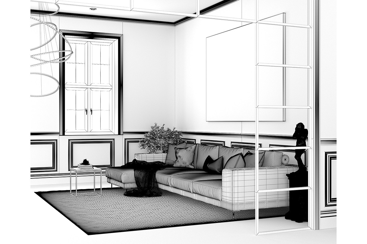 Contemporary Living - Tricorn Black, an Architecture 3D Model by 3DCargo (Photo 8 of 12)