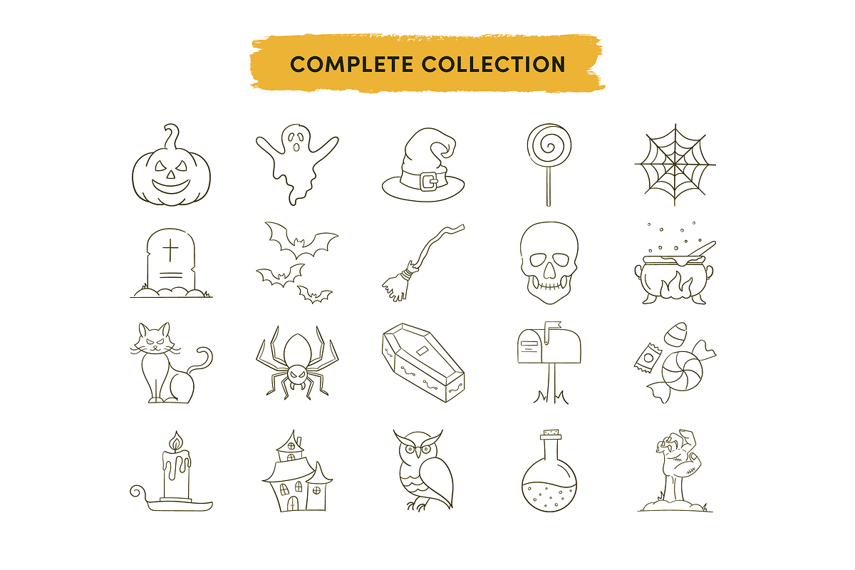 Spooky Halloween Icons, an Outline Icon by Caroline Mackay (Photo 3 of 8)