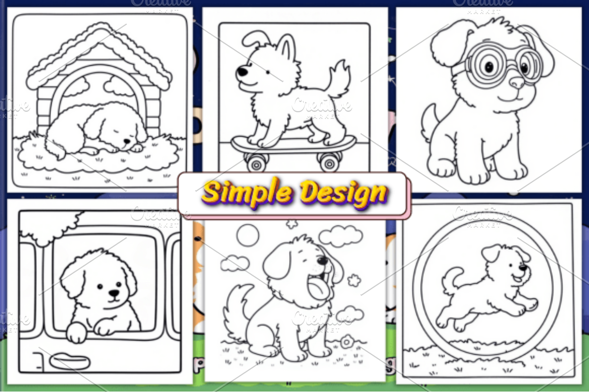 Dog Moments Puppy Life Coloring Page, an Animal Illustration by Coco Bloom (Photo 3 of 4)