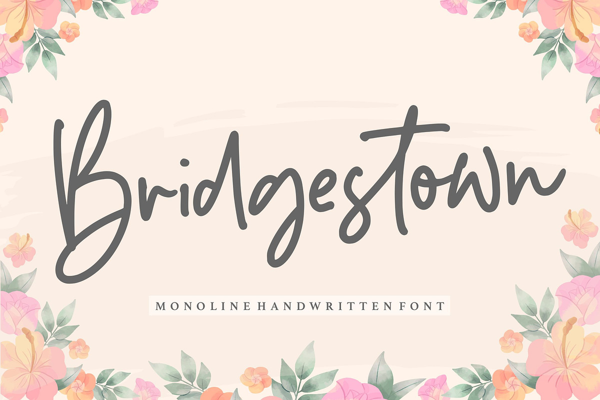 Bridgestown - Monoline Font, a Script Font by Balpirick Studio (Photo 1 of 7)