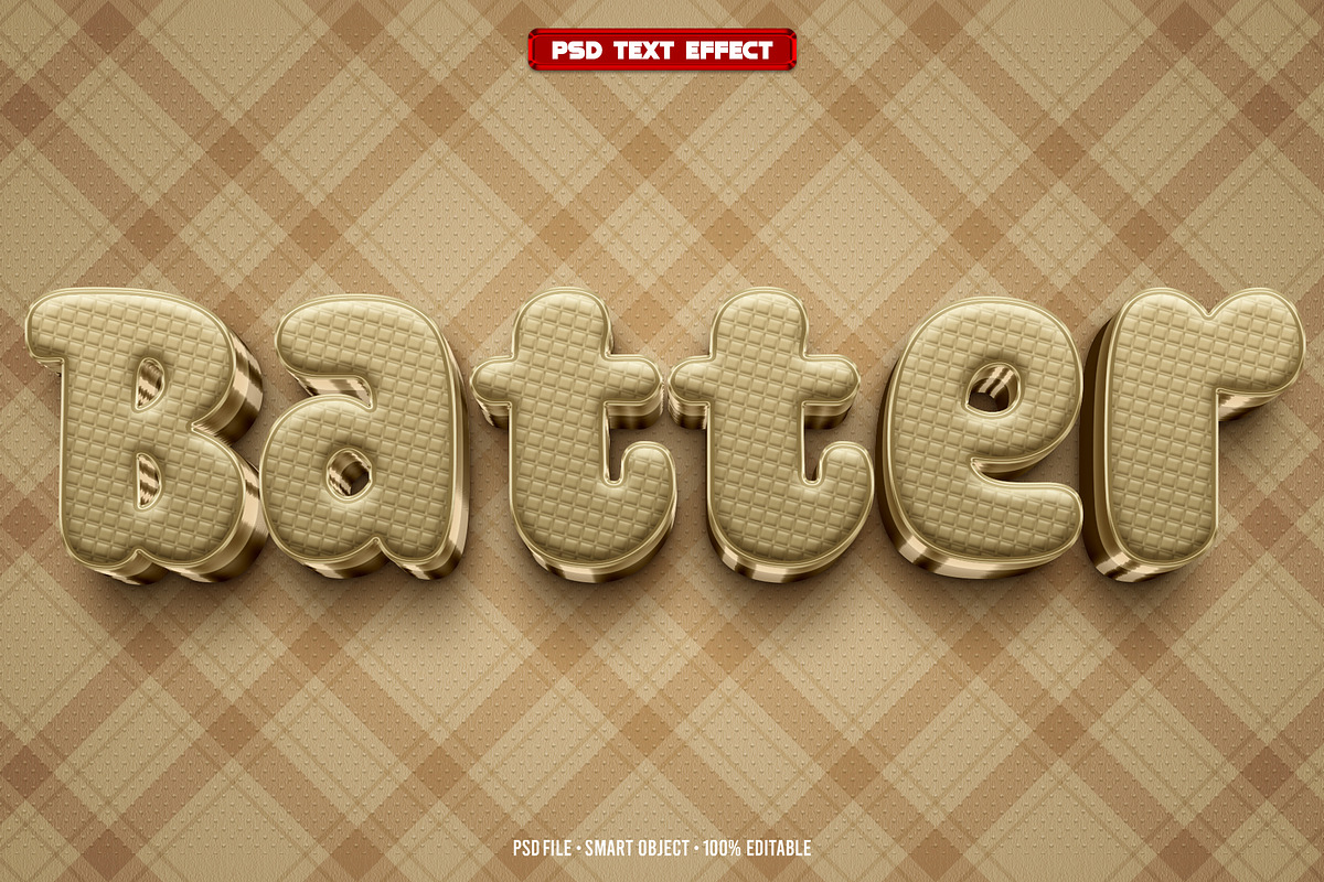 Batter 3D editable text effect, a Layer Style Add-On by Hello Muh (Photo 1 of 2)