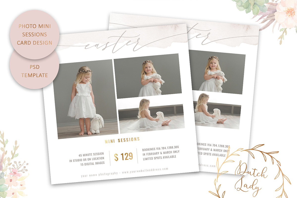 PSD Photo Session Card Template #54, a Card Template by The Dutch Lady ...