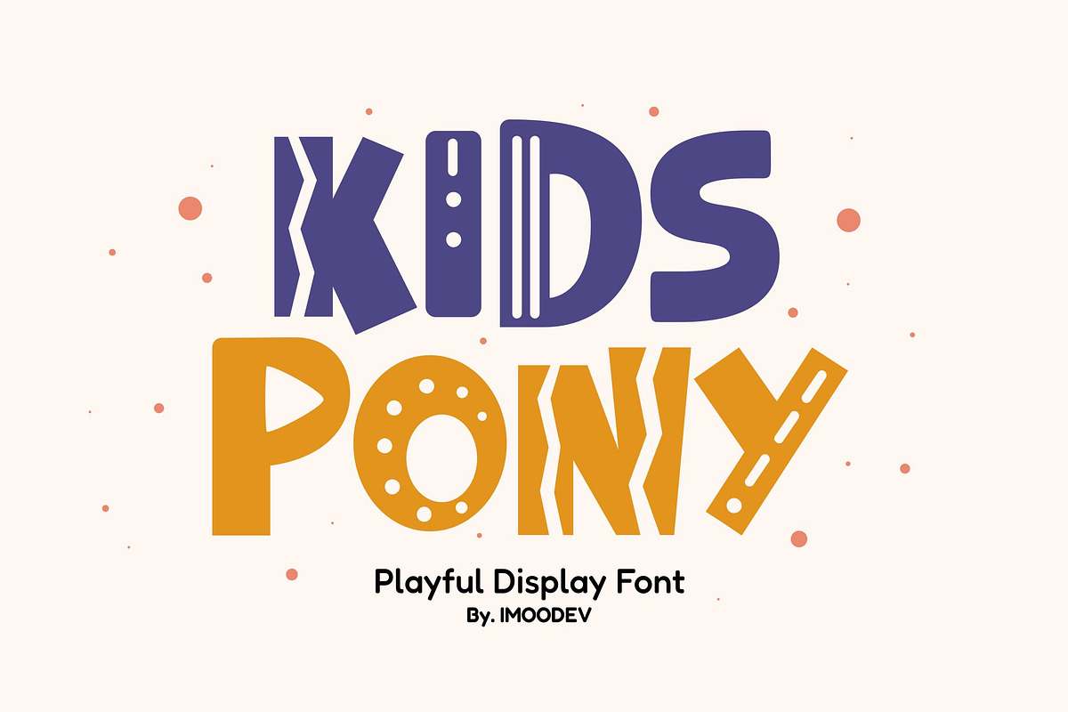 Kids Pony - Playful Display Font, a Handwritten Font by Imoodev (Photo 1 of 5)