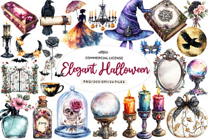 Elegant Halloween Clipart, an Illustration by CreationArt