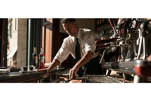 Italian Barista Working Behind, a Person Photo by piter.goskov