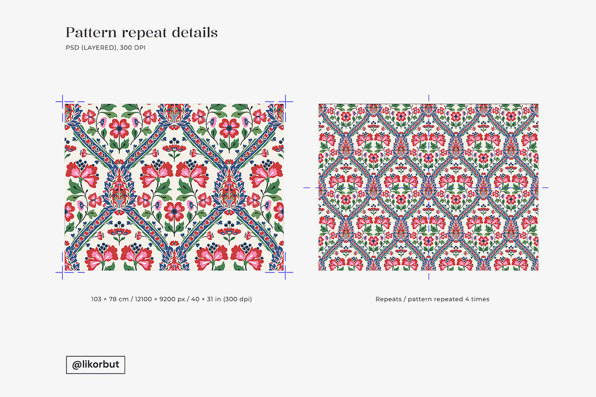 Bazaar Floral Damask Elegant Pattern, a Pattern Graphic by likorbut (Photo 4 of 12)