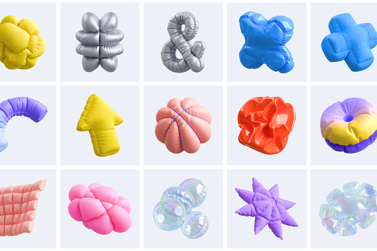 Inflatable abstract 3d illustrations, an Object Illustration by ...