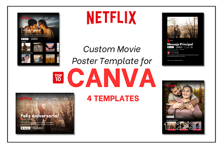 Netflix Poster Template for Canva, a Poster Template by creativeyam