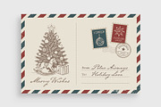 Christmas Vintage Airmail Postcard, a Card Template by BrandPacks (Thumbnail 3 of 5)