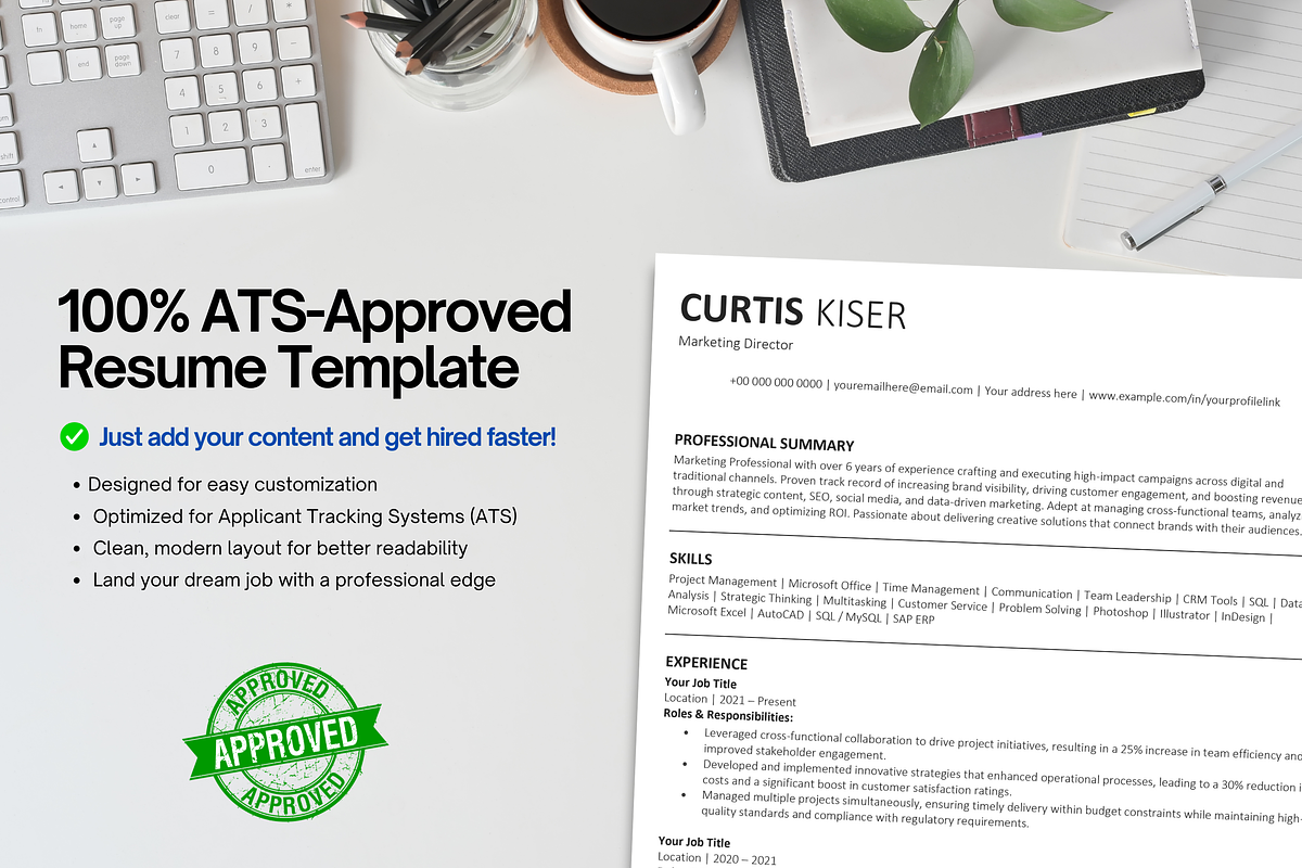 ATS Friendly Resume / CV Template, a Resume Template by Anjum Ilyas (Photo 4 of 9)