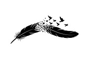 Boho Feather Silhouette Vector, an Object Graphic by jahid234 (Thumbnail 12 of 51)