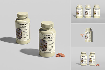 Supplement Bottle Packaging Mockup, a Cups & Container Mockup by swsi-studio