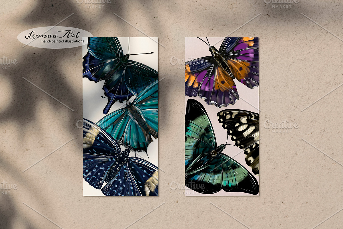 Butterflies Clipart Set, an Animal Illustration by Leonaa art (Photo 6 of 12)