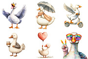 Watercolor Goose Clipart, an Illustration by Watercolor design (Thumbnail 4 of 5)