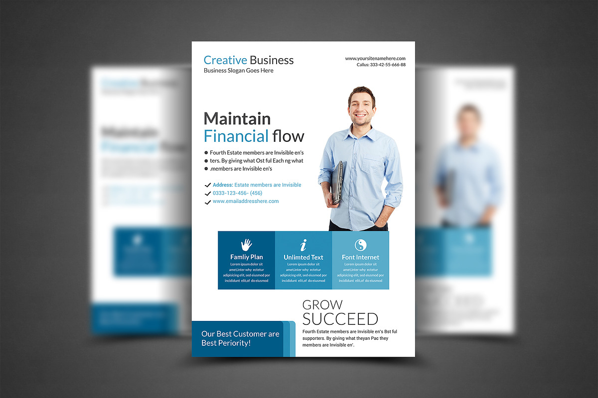 A4 Clean Business Flyer, a Flyer Template by AfzaalGraphics (Photo 1 of 4)