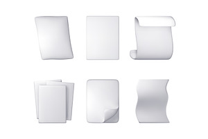 3d set of white blank paper pages, an Object Illustration by Abscent