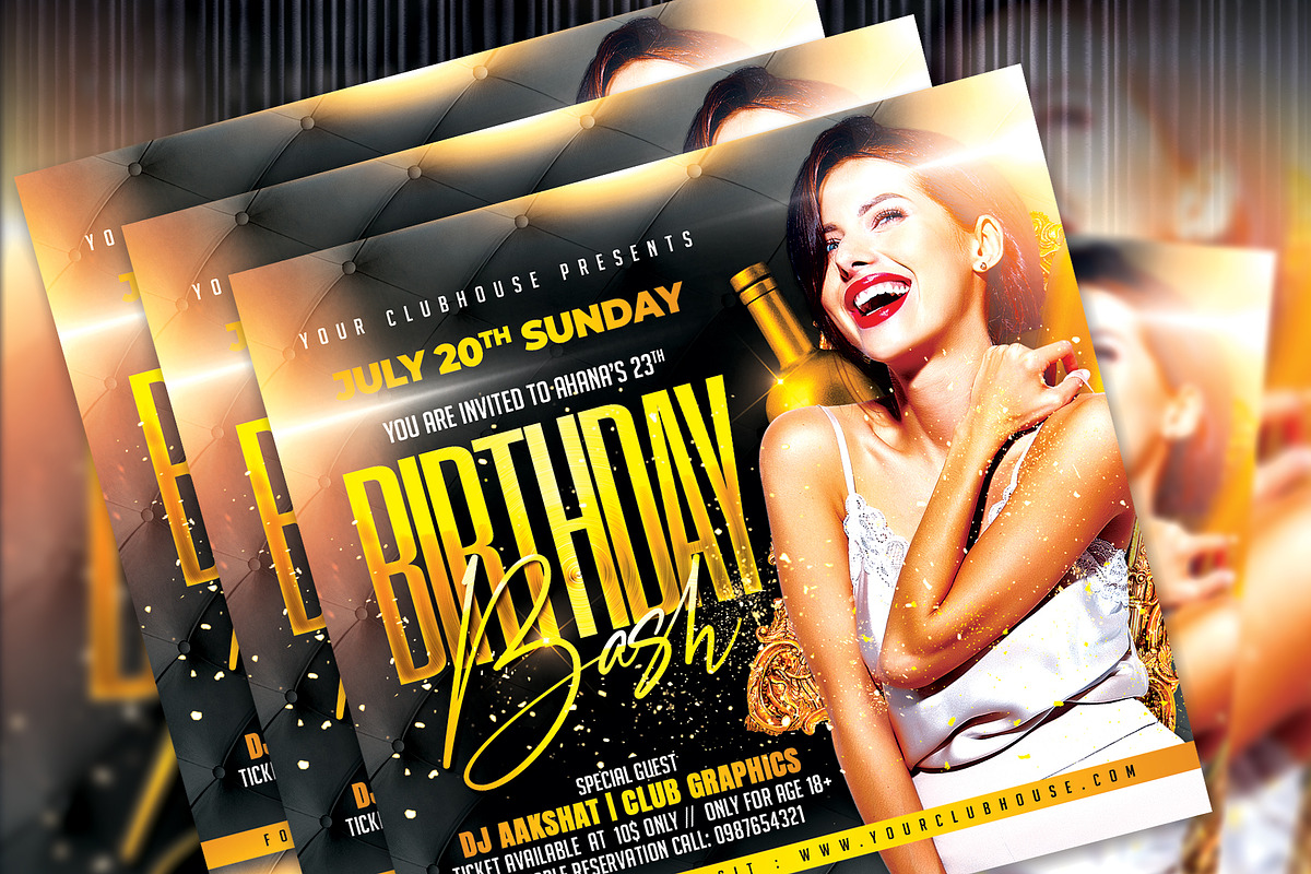Birthday Flyer Template, a Templates & Theme by MithilaCreation (Photo 5 of 5)