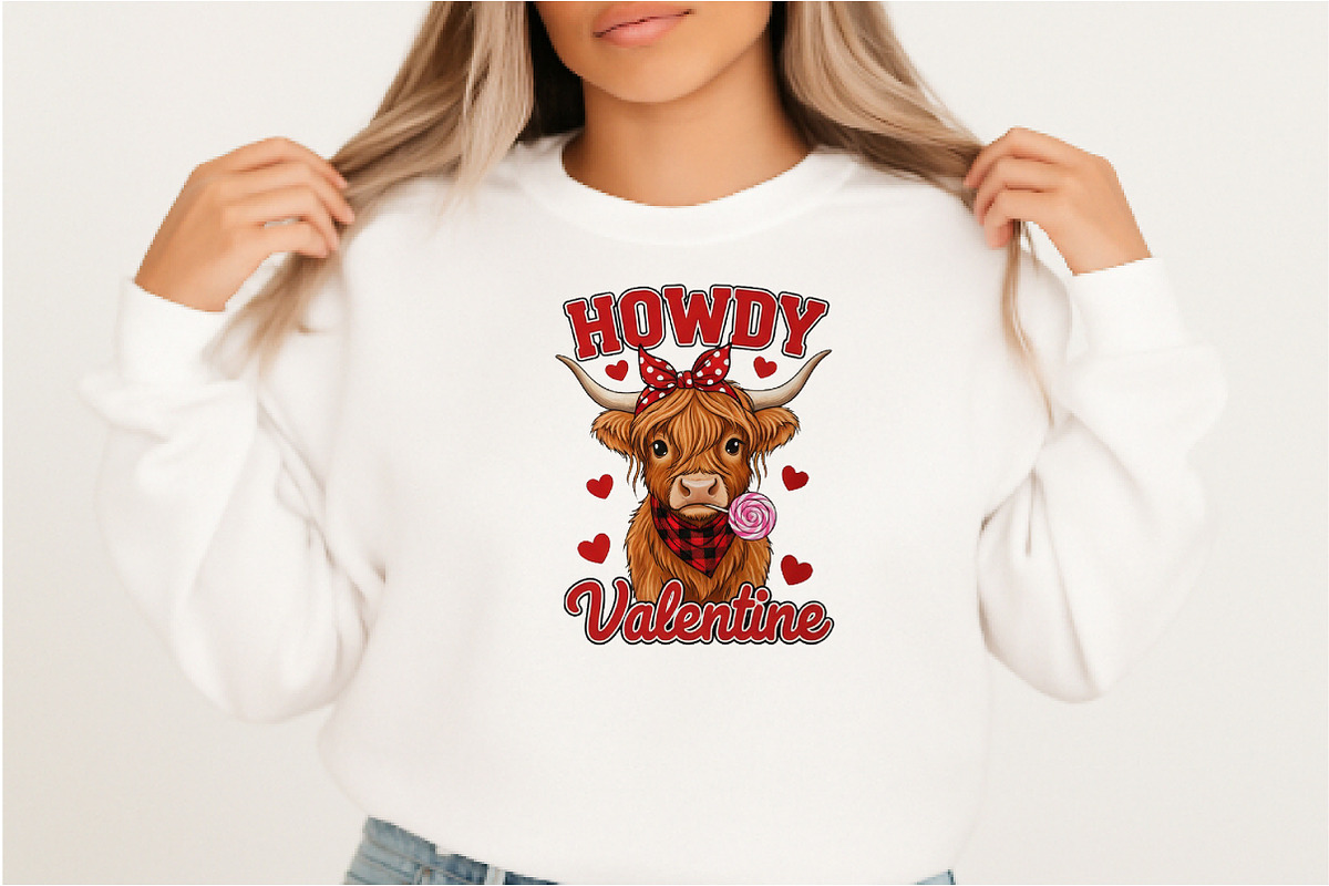 Howdy Valentine Highland Cow Cute, an Illustration by DreamArtGraphic (Photo 5 of 6)