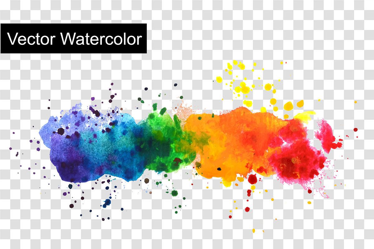 rainbow watercolor splashes, a Texture Graphic by PatapovaVika (Photo 5 of 5)