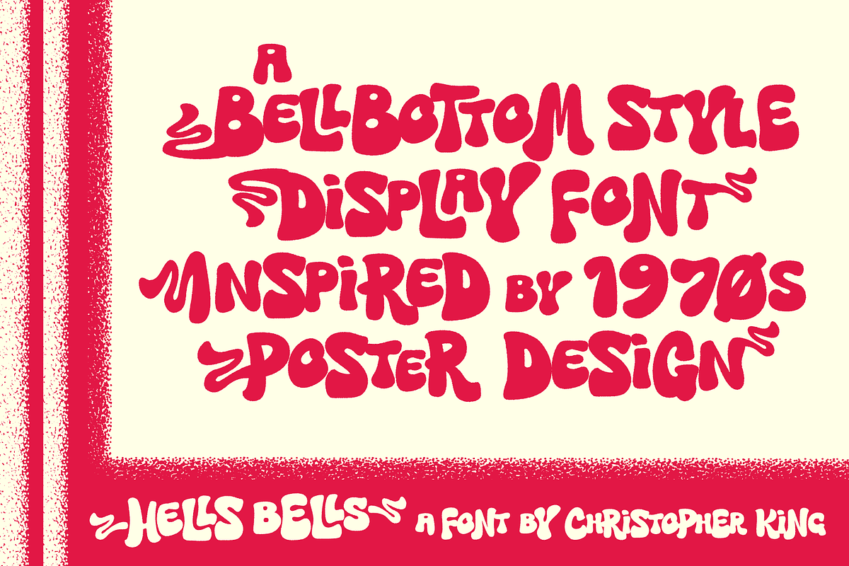 Hells Bells - 1970s Bell Bottom Font, a Sans Serif Font by Wingsart Studio (Photo 2 of 15)