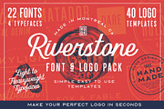 Riverstone Font & Logo Template Pack, a Sans Serif Font by Greg Nicholls (Thumbnail 1 of 9)