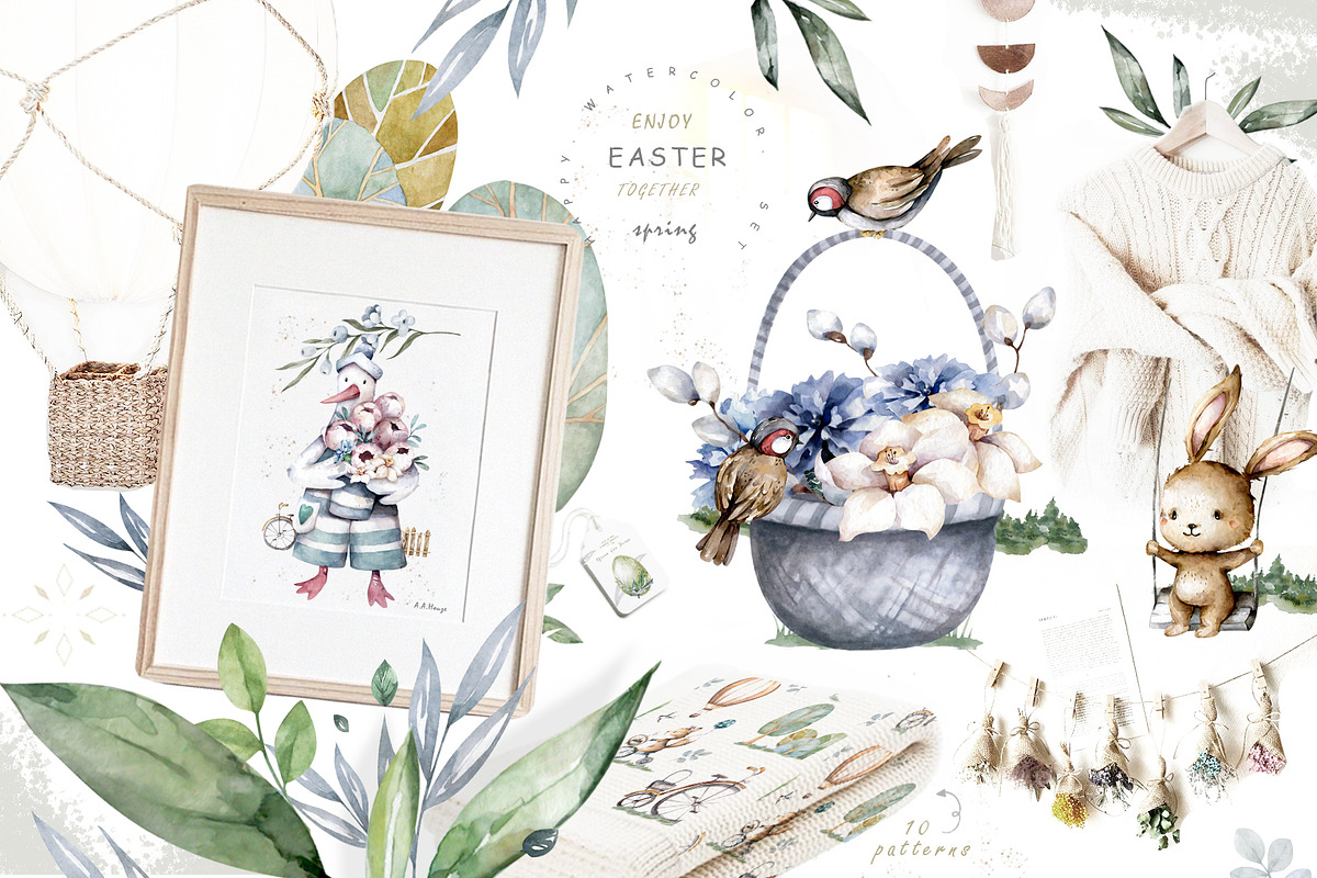 Happy Easter Spring Set 2, an Animal Illustration by Ann Art Houze (Photo 7 of 15)