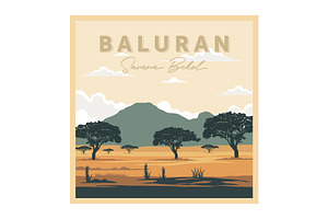 Baluran National Park travel poster, a Branding & Logo Template by PrastHF