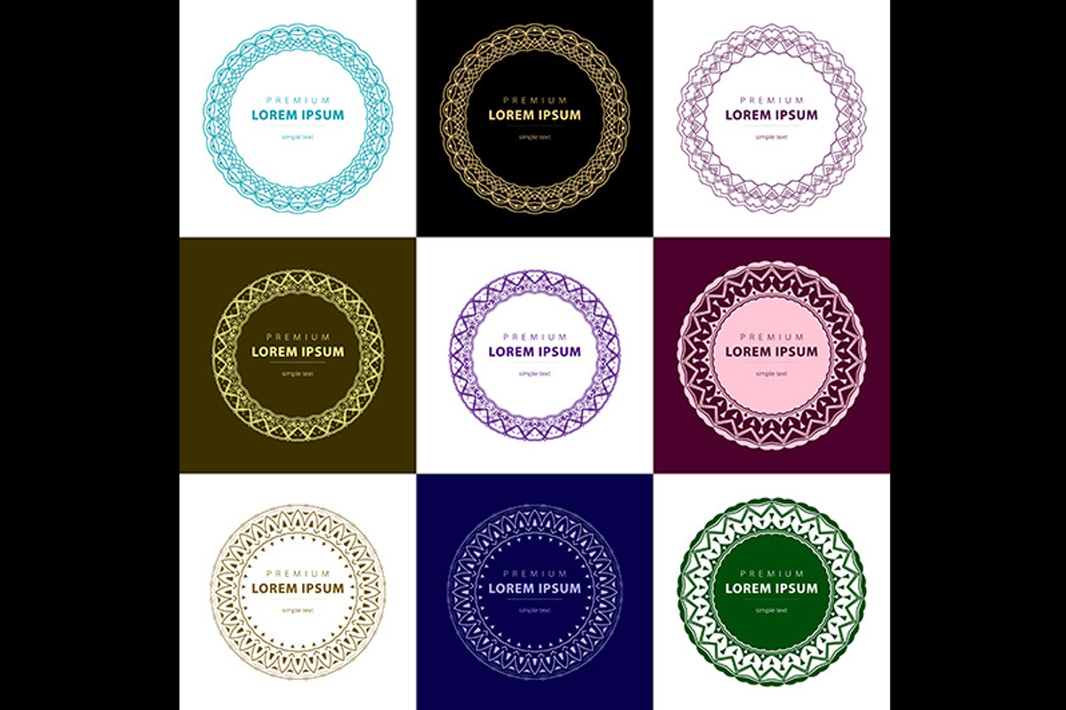 Vector set outline emblems badges, a Graphic by Rommeo79
