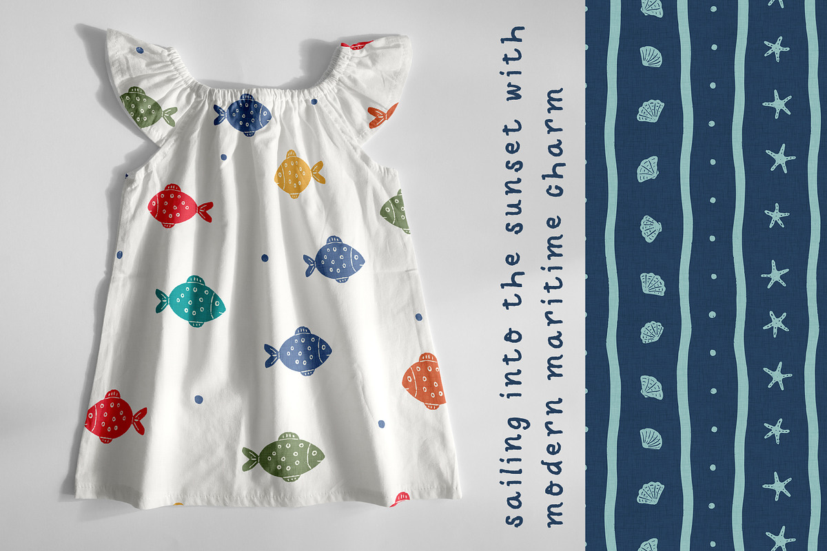 Nautical Fish Playful Collection, a Pattern Graphic by Naty Art (Photo 4 of 12)
