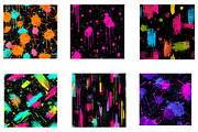 Neon Paint Splatter Digital Paper, a Pattern Graphic by CreationArt (Thumbnail 3 of 5)