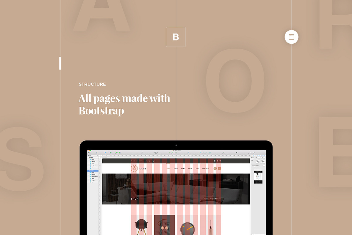 Chair – Interior Sketch Template, a Templates & Theme by Unidack Design (Photo 5 of 5)