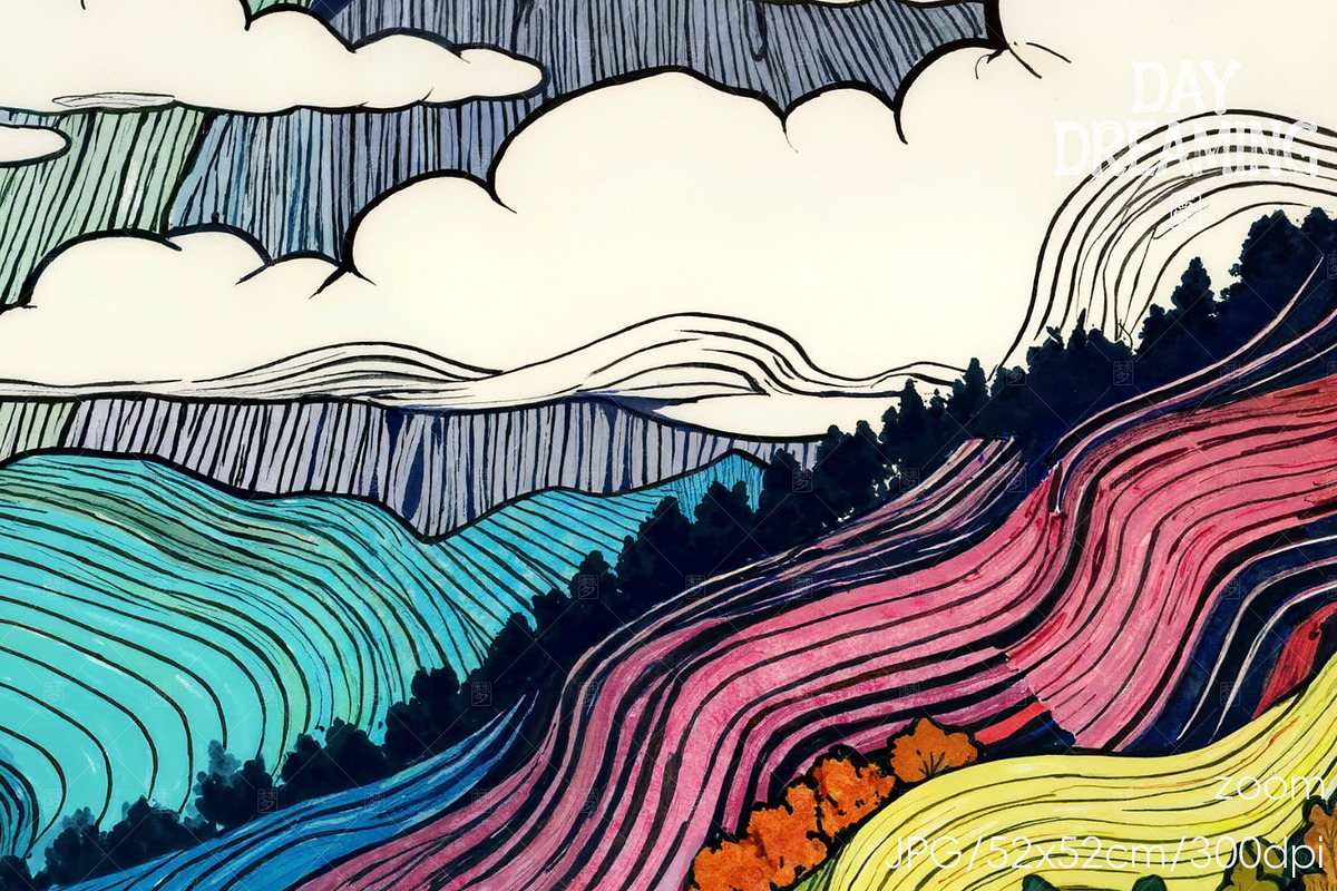 Vibrant Mountain, a Decorative Illustration by yahu88studio (Photo 3 of 3)