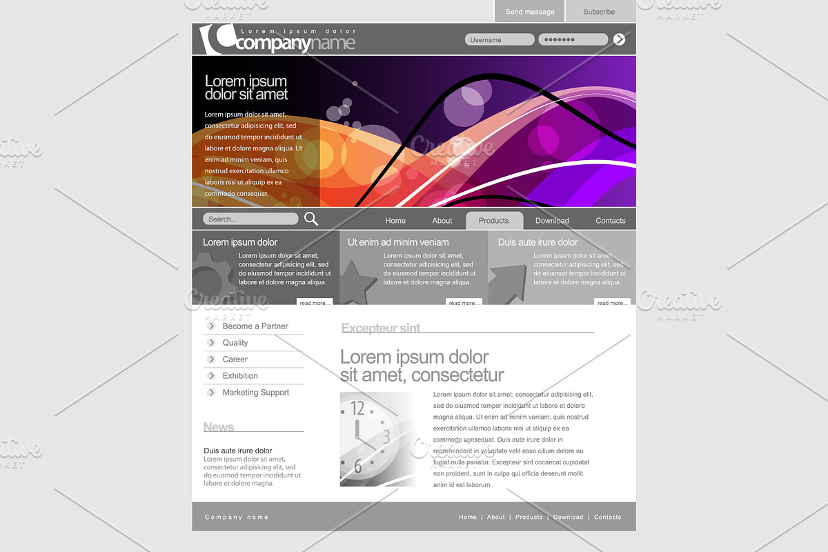 Gray Website Template, a Templates & Theme by Sunny