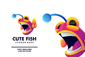 Cute Fish Colorful Logo