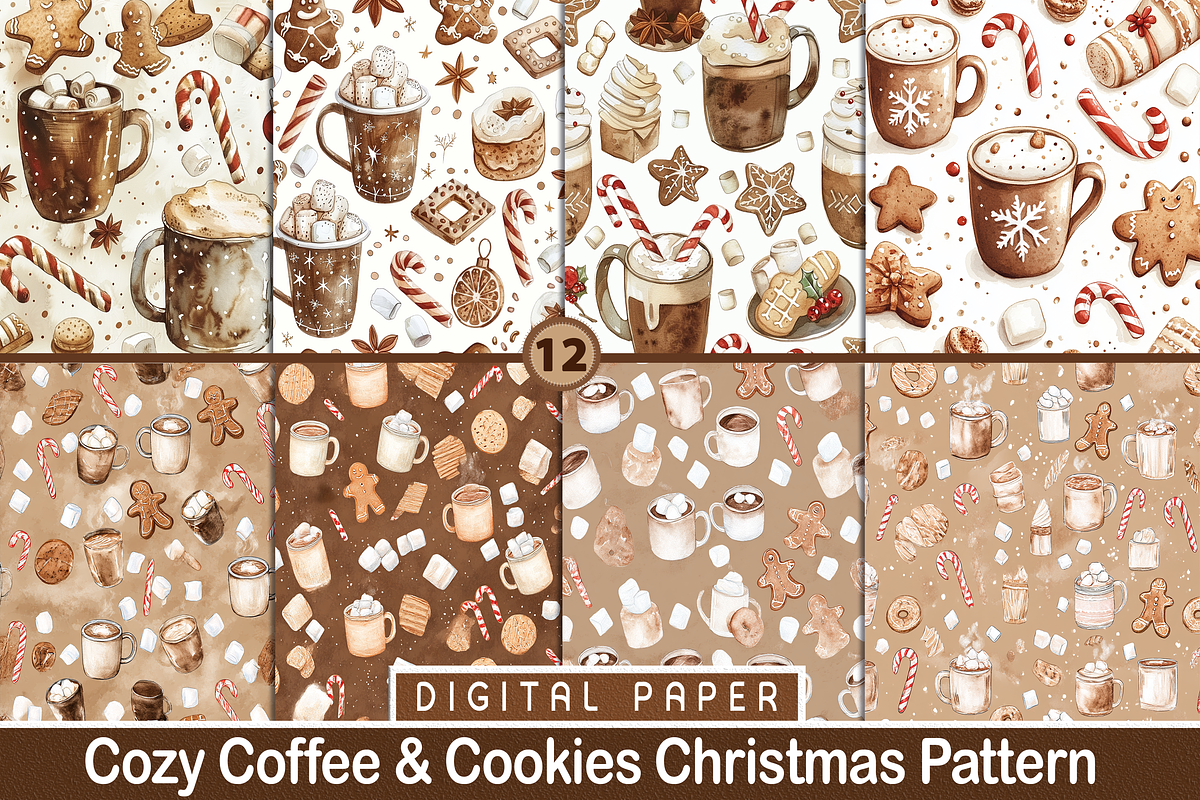 Cozy Coffee & Cookies Christmas, a Pattern Graphic by Printable Treasure (Photo 1 of 3)