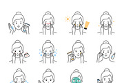 Skin and hair care icons, an Outline Icon by mayrum (Thumbnail 2 of 5)
