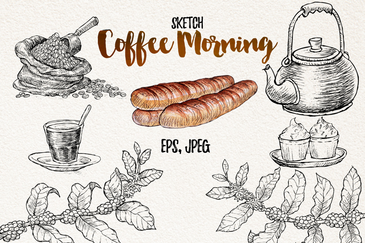 Watercolor Coffee Element, a Food Illustration by Graphobia (Photo 2 of 10)