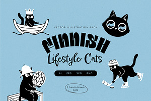 Everyday Nordic Cats Illustrations