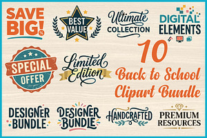 Back to School Clipart Bundle, an Object Illustration by Artivon