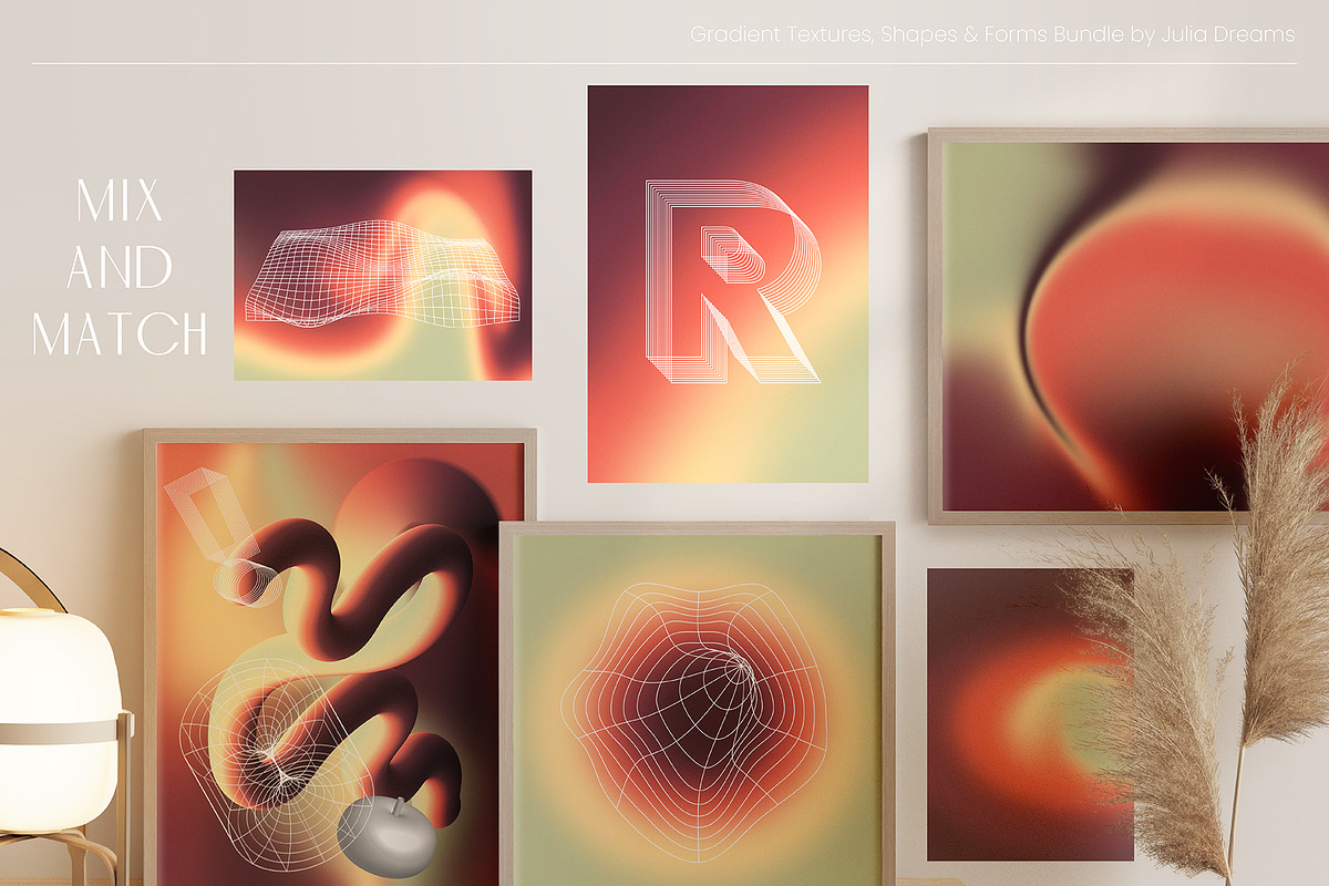 Gradient Textures Shapes 3D Objects, an Object Graphic by Julia Dreams (Photo 6 of 23)