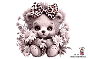 Bear with Leopard Bow PNG Bundle, a Graphic by Clipart Bloom (Thumbnail 9 of 12)