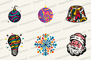Groovy Retro  Christmas Clipart, an Illustration by DreamCafeArt (Thumbnail 7 of 7)