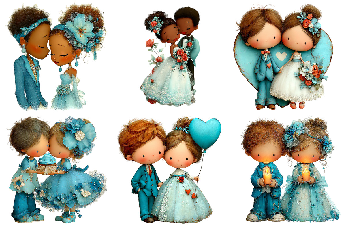 Valentine Weeding Couple Clipart, an Illustration by Craft Nest (Photo 7 of 9)