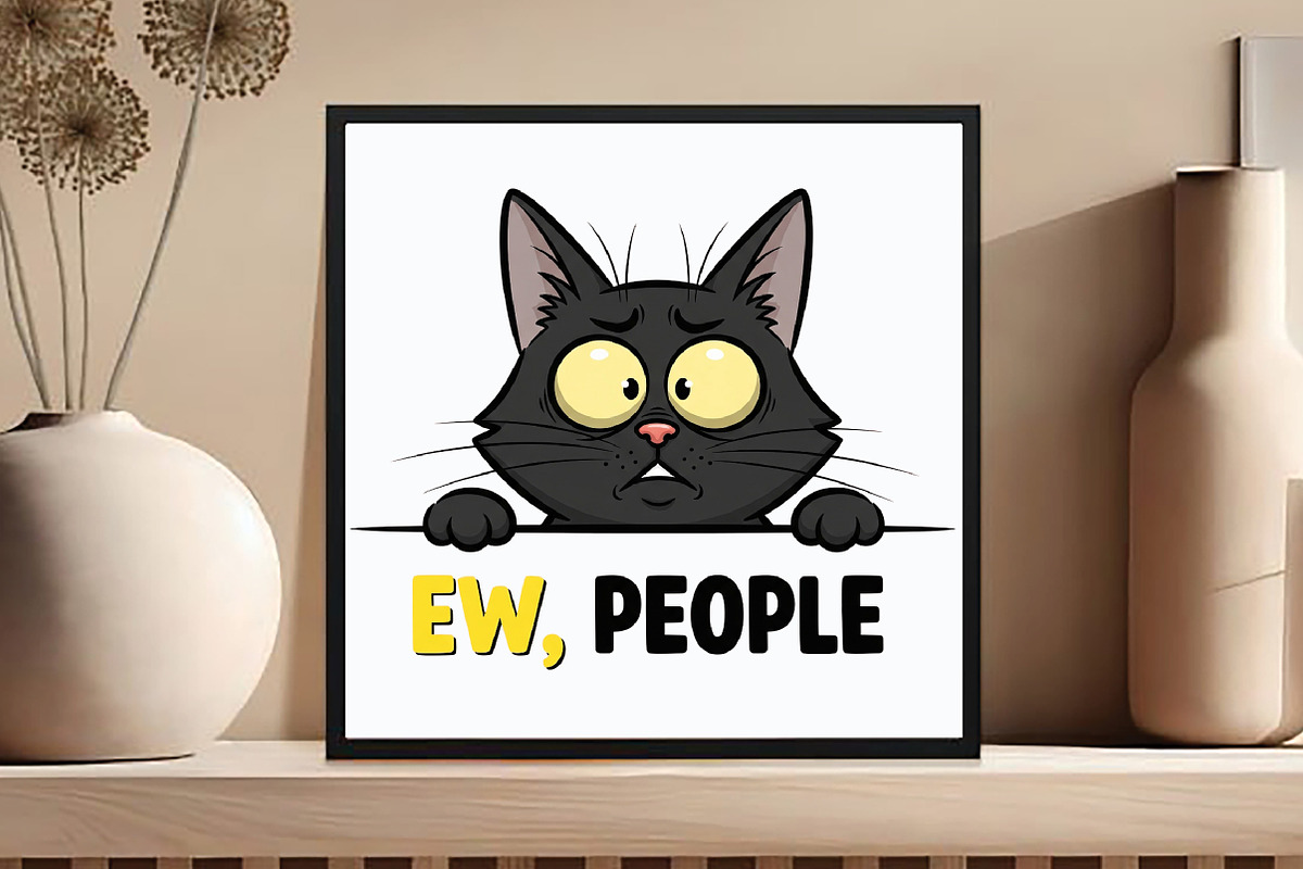 Ew People T-Shirt Funny Cat, an Illustration by DreamCafeArt (Photo 5 of 6)