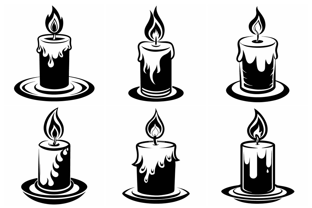Six Lit vector Candles with Varying, an Object Graphic by Billah Hub