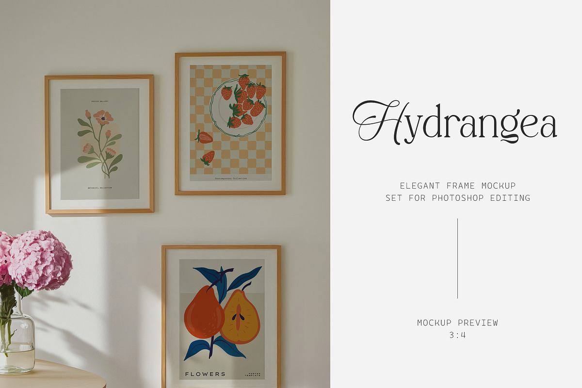 Hydrangea ~ Frame & Poster Mockups, a Household Mockup by The Bambi Collective (Photo 2 of 13)