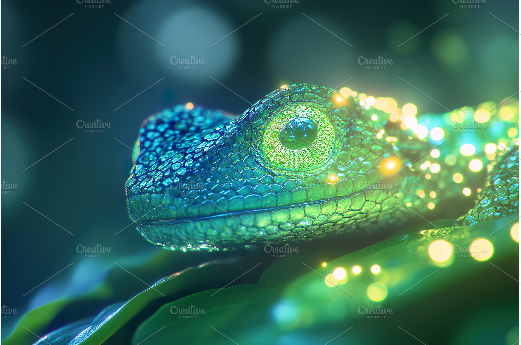 Close up of a Colorful Lizard with, an Animal Photo by Lermont51