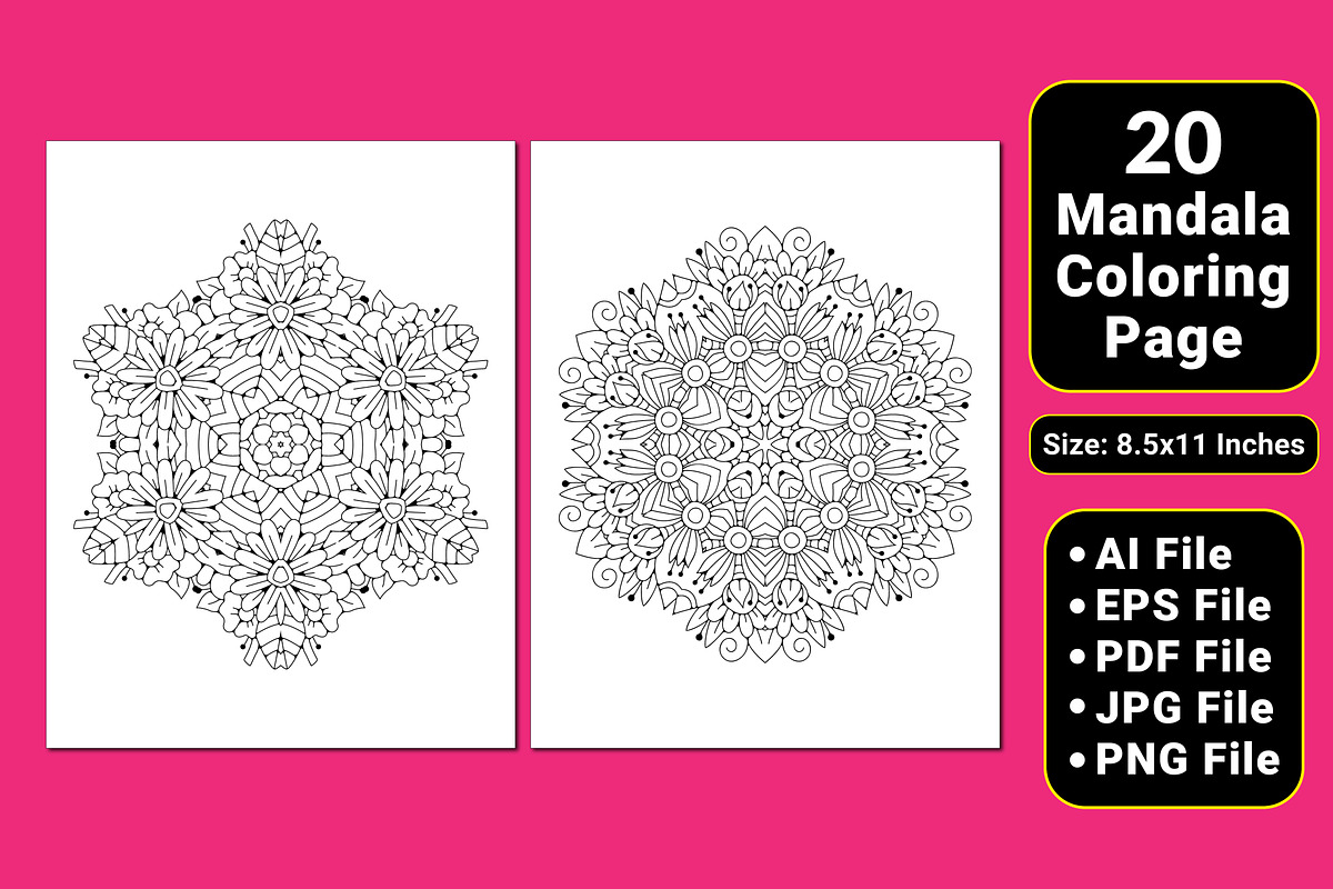 Mandala Coloring Book Pages, a Pattern Graphic by mirajeee (Photo 3 of 4)