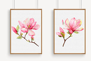 Watercolor Pink Magnolia clipart, an Illustration by Libby Wishes (Thumbnail 2 of 7)