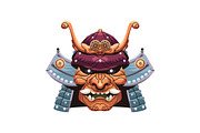 Samurai helmets, Japanese masks set, an Object Illustration by PaperTrident (Thumbnail 8 of 9)